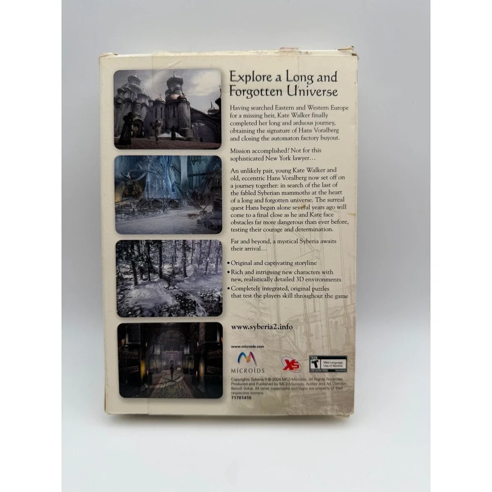 Syberia II PC CD-ROM Game Benoit Sokal Kate Walker Adventure Microïds V126